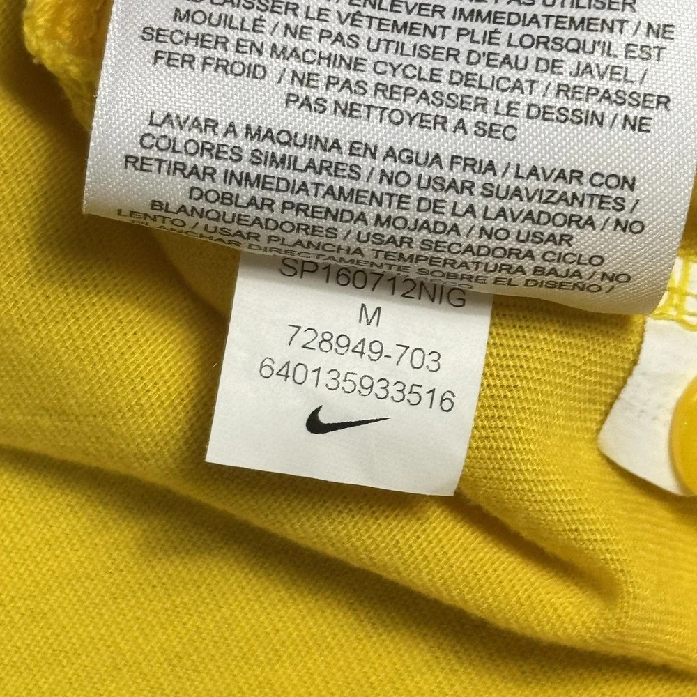 Nike Court Advantage Tennis Dri-FIT Polo Shirt Mens Medium Yellow Performance